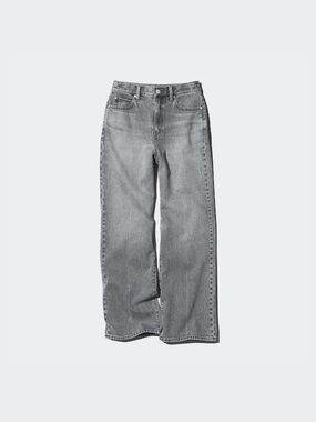2 Uniqlo Women's Wide-Leg High-Rise Jeans - Gray